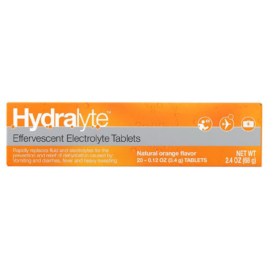 Hydralyte Effervescent Electrolyte Tablets, Natural Orange Flavor Vitamins & Supplements Pasteur Pharmacy