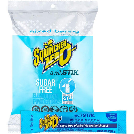 Sqwincher® Zero Qwik Stik® – Sugar-Free Electrolyte Powdered Beverage Mix (Mixed Berry) Beverages Pasteur Pharmacy