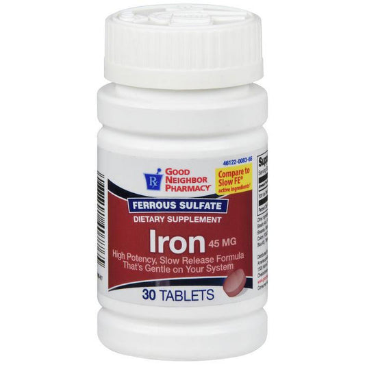 Good Neighbor GNP Iron Slow Release 45 Mg 30 Tabs Vitamins & Supplements Pasteur Pharmacy