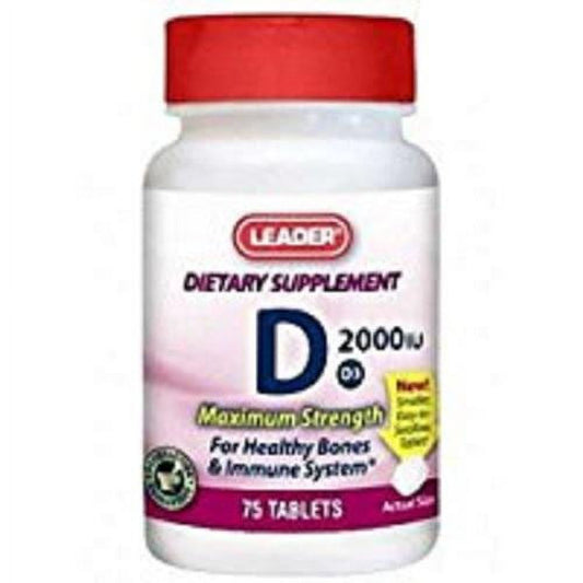 Leader(Tm) Vitamin D3 50 Mcg Tablet 75 Ea Vitamins & Supplements Pasteur Pharmacy