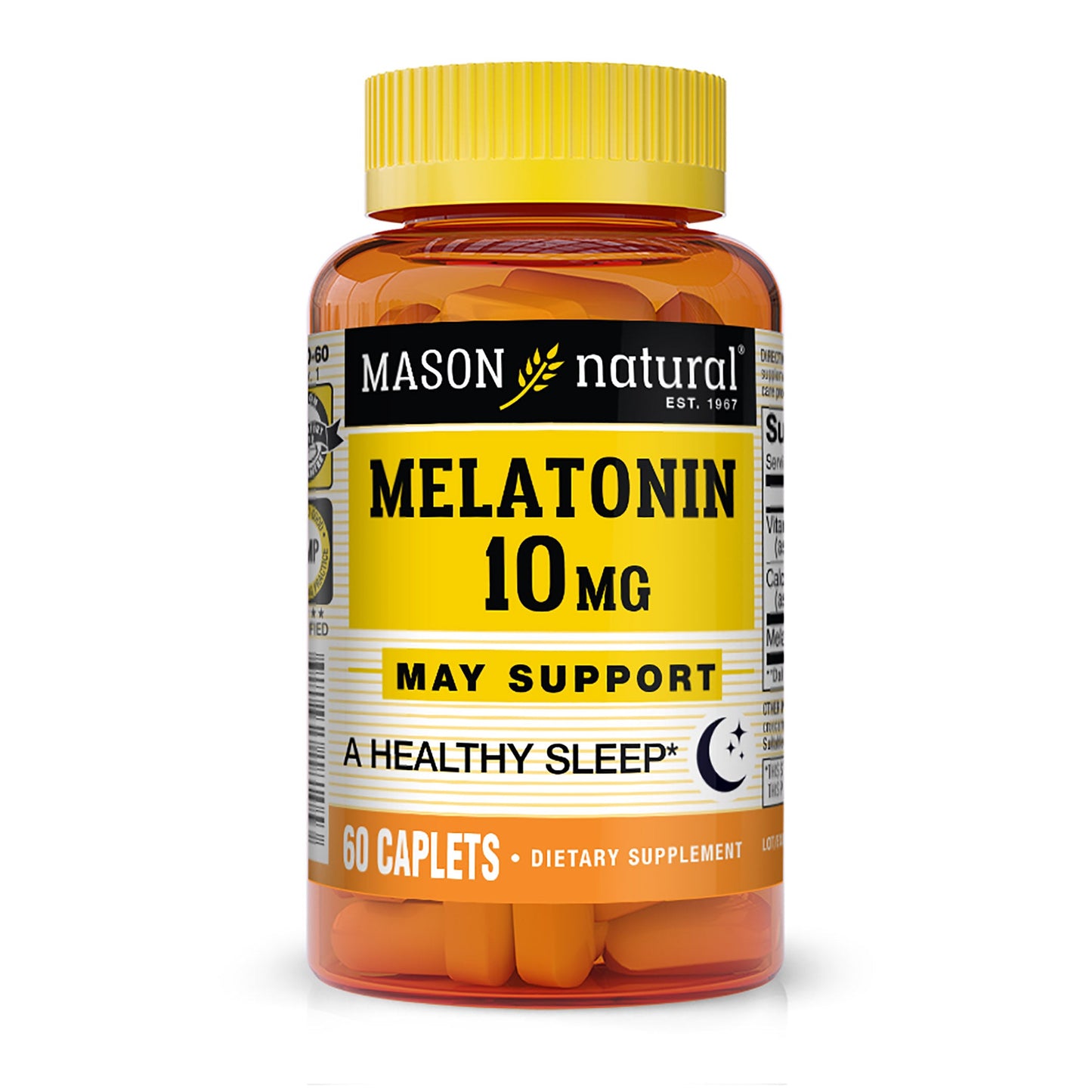Mason Natural Melatonin 10 Mg With B6 & Calcium - Sleep Aid - 60 Caplets Vitamins & Supplements Pasteur Pharmacy