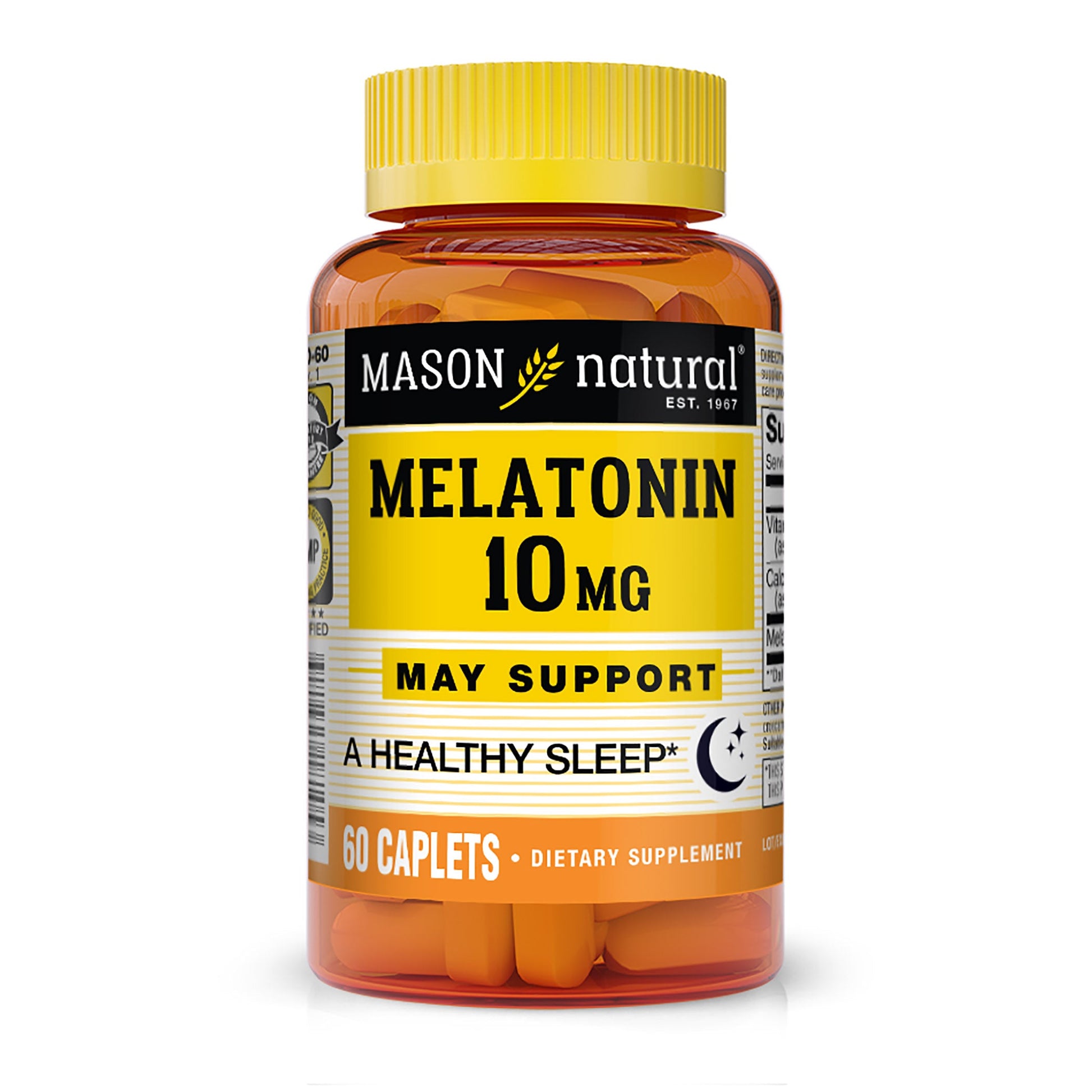 Mason Natural Melatonin 10 Mg With B6 & Calcium - Sleep Aid - 60 Caplets Vitamins & Supplements Pasteur Pharmacy