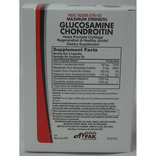 AvPak AvKare Glucosamine Chondroitin Capsules Vitamins & Supplements Pasteur Pharmacy