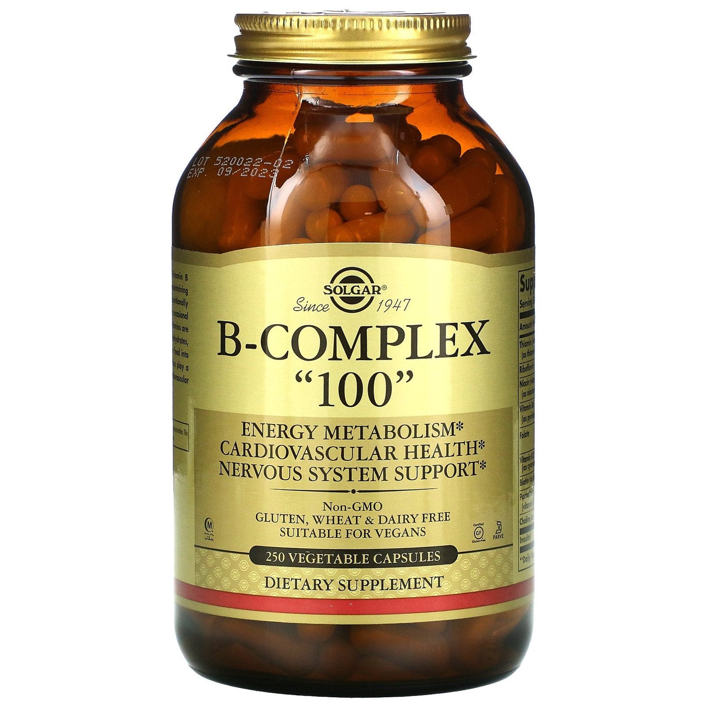 Solgar B-Complex “100” Vegetable Capsules Vitamins & Supplements Pasteur Pharmacy