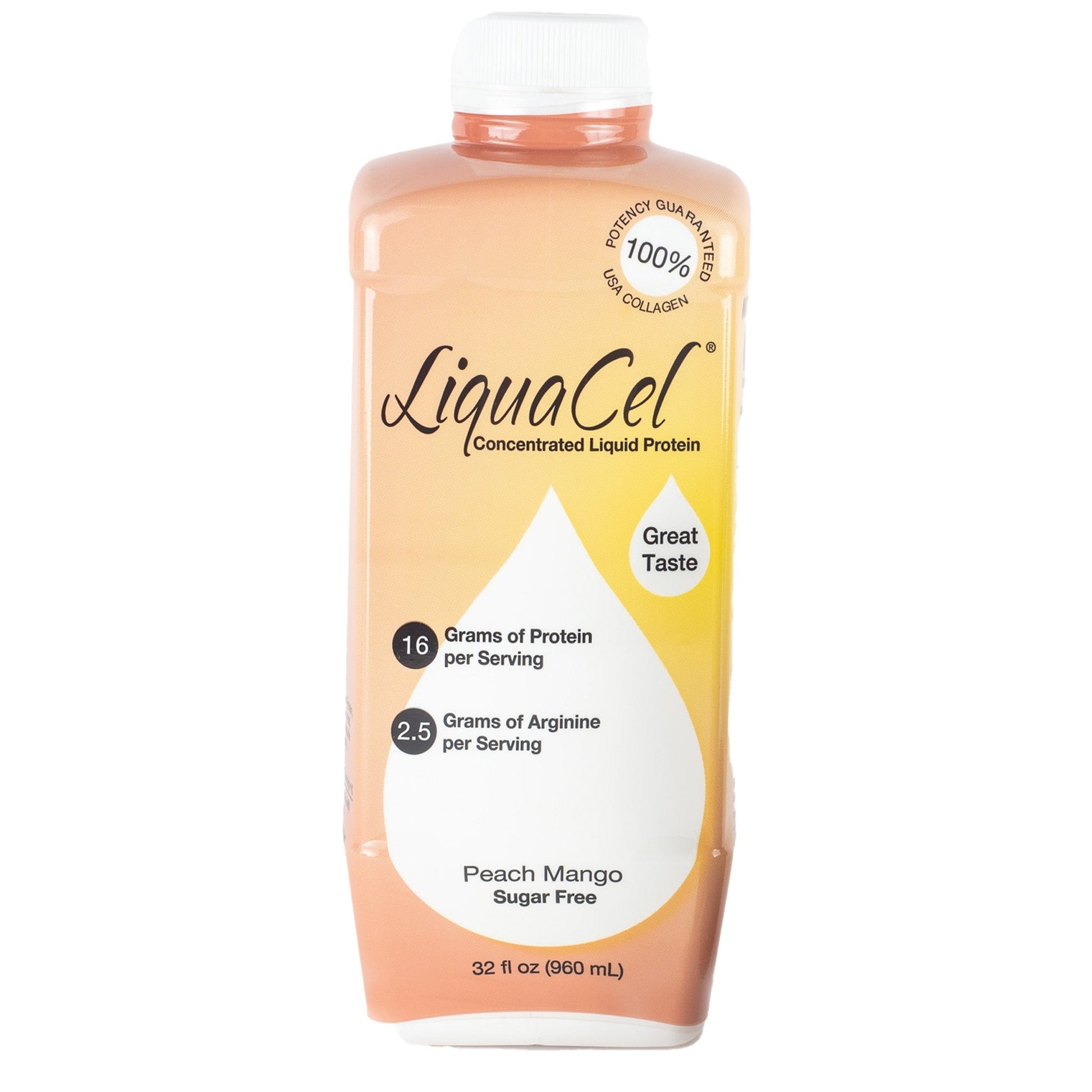 LiquaCel Global Health Products In, Oral Protein Supplement Peach Mango Flavor 32 Oz. Container Bottle Ready To Use, Count Of 6 Vitamins & Supplements Pasteur Pharmacy