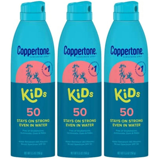 Coppertone Kids Sunscreen Wet Protect Spray SPF 50 5.5 Oz Sunscreen Pasteur Pharmacy
