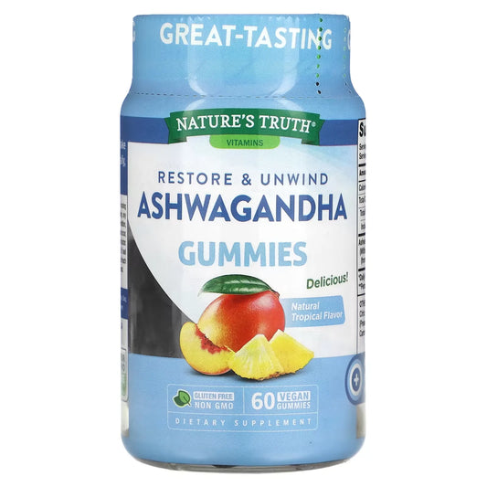 Nature's Truth Ashwagandha, Restore & Unwind, Vegan Gummies, Natural Tropical Flavor Vitamins & Supplements Pasteur Pharmacy