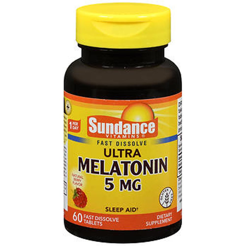 Sundance Vitamins® Melatonin – 5 mg Natural Berry Flavor (60 Tablets) Vitamins & Supplements Pasteur Pharmacy