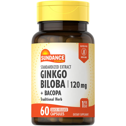 Sundance Vitamins Quick Release Capsules 120Mg Ginkgo Biloba +Bacopa Capsules 60Ea Vitamins & Supplements Pasteur Pharmacy