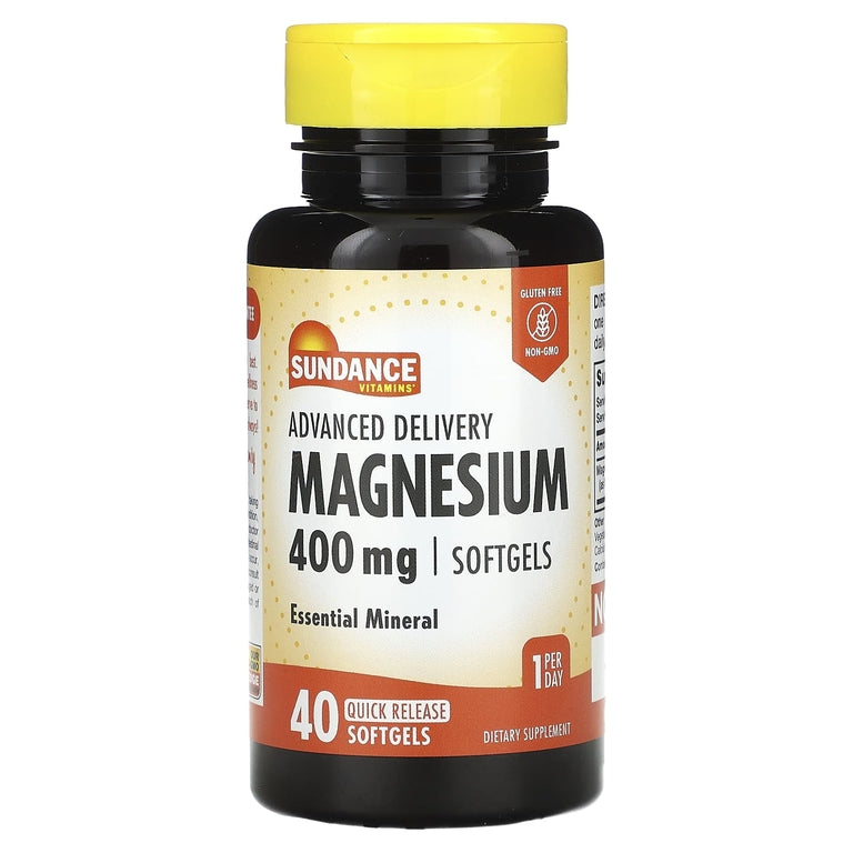Sundance Vitamins Advanced Delivery Magnesium, 400 Mg, 40 Quick Release Softgels Vitamins & Supplements Pasteur Pharmacy