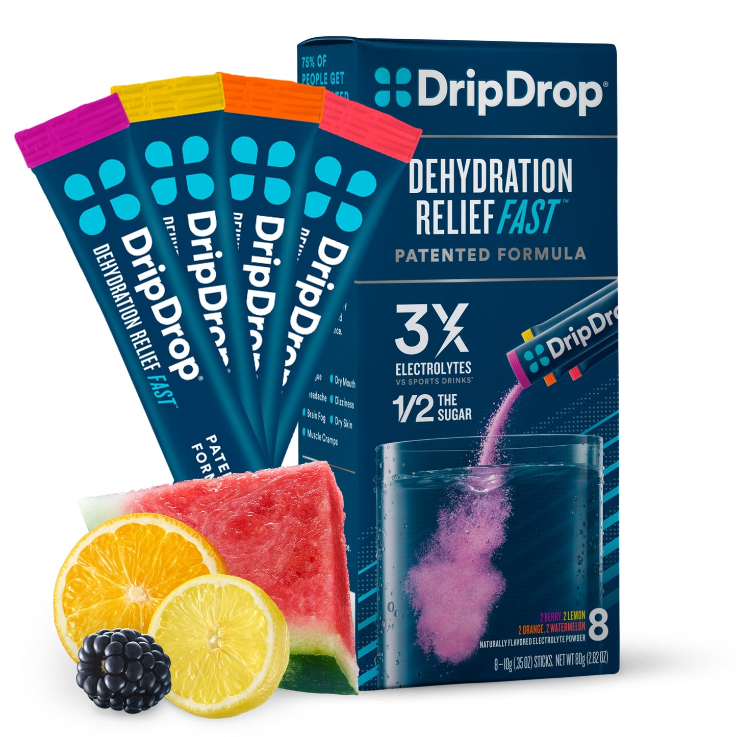 DripDrop Electrolyte Vegan Powder For Dehydration Relief - Bold Classics Variety Pack - 8ct Health & Beauty Pasteur Pharmacy
