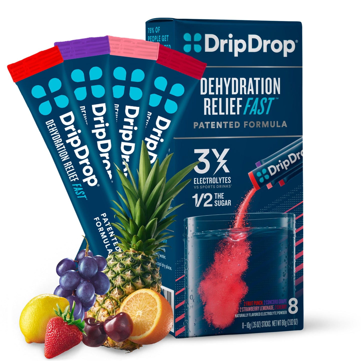 DripDrop PPk 8x10Gm Juice Vrty A/Frt Beverages Pasteur Pharmacy