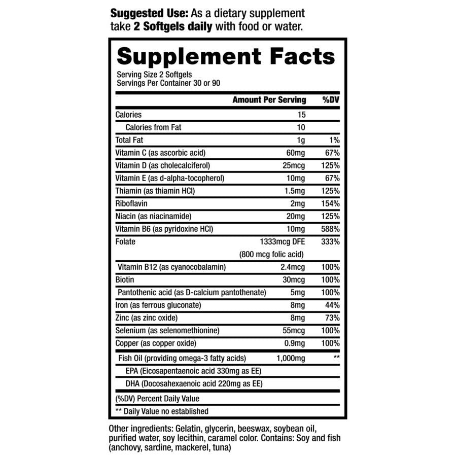 Nephroceuticals ProRenal+D With Omega-3 Fish Oil Kidney Multivitamin 90-Day Supply Vitamins & Supplements Pasteur Pharmacy