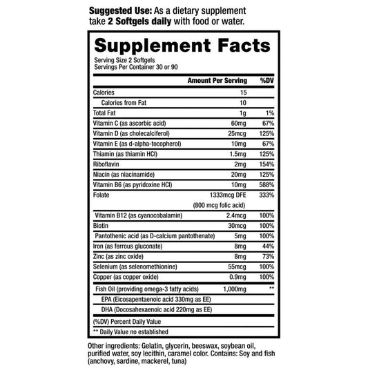 Nephroceuticals ProRenal+D With Omega-3 Fish Oil Kidney Multivitamin 90-Day Supply Vitamins & Supplements Pasteur Pharmacy