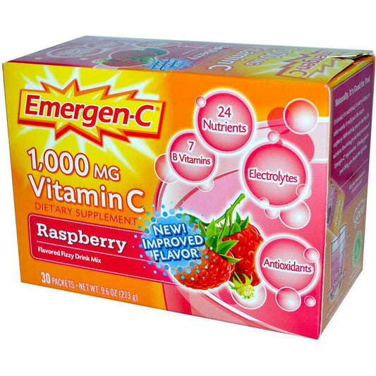 Emergen-C Vitamin 1000 Mg, Raspberry, Fizzy Drink Mix Vitamins & Supplements Pasteur Pharmacy
