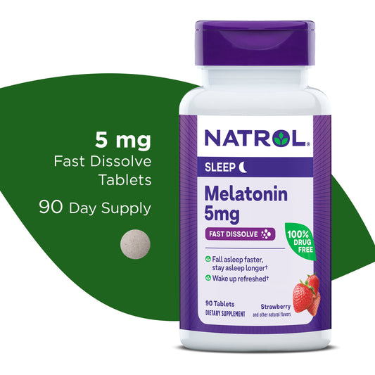 Natrol Vegetarian Melatonin 5 Mg Sleep Extra Strength Fast Dissolve Strawberry 90 Tablets Sleeping Aids Pasteur Pharmacy