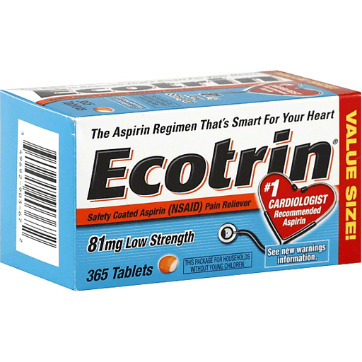 Ecotrin Safety Coated Enteric Aspirin, 81 Mg Low Strength Tablets Health Care Pasteur Pharmacy