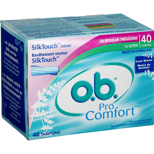 O.b. Pro Comfort Tampons, Multi-Pack, 40-Count Packages Tampons Pasteur Pharmacy