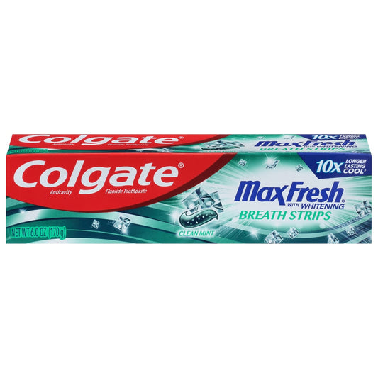 Colgate Max Fresh Toothpaste With Mini Breath Strips Clean Mint - 6oz Toothpaste Pasteur Pharmacy