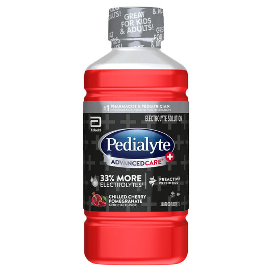 Pedialyte Advanced Care Plus Electrolyte Solution Drink, Chilled Cherry Pomegranate 33.8 Fl Oz Baby & Toddler Furniture Pasteur Pharmacy