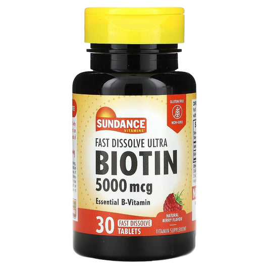 Sundance Ultra Biotin 5000 Mcg Fast Dissolve Tablets Vitamins & Supplements Pasteur Pharmacy
