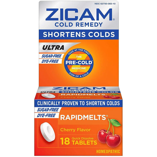 Zicam Cold Remedy Ultra RapidMelts - Sugar-Free Cherry, 18 Quick Dissolve Tablets Medicine & Drugs Pasteur Pharmacy