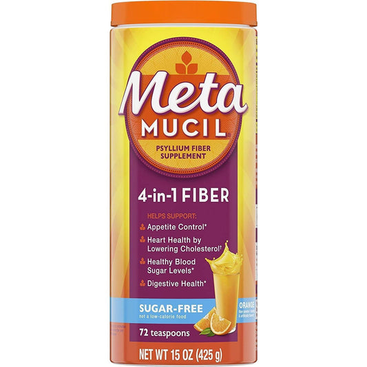 Metamucil Psyllium Fiber Supplement Sugar Free Powder - Orange Smooth Health & Beauty Pasteur Pharmacy