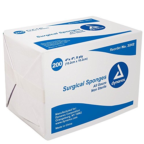 Dynarex Surgical Sponges All Gauze 4” X 4”, 8-ply Sponges & Scouring Pads Pasteur Pharmacy