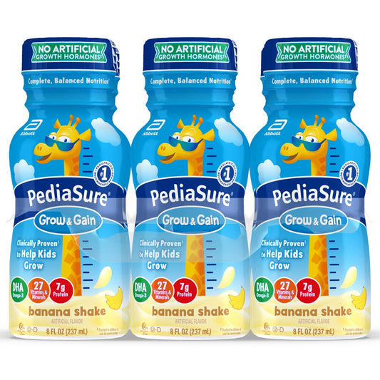 PediaSure Grow & Gain Kids’ Nutritional Shake Banana Ready-to-Drink 8 Fl Oz Bottles Bananas Pasteur Pharmacy