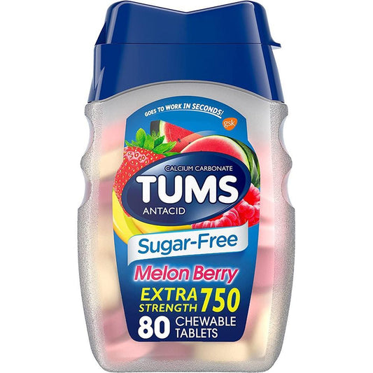 Tums Sugar Free Extra Strength Antacid Melon Berry Chewable Tablets Health & Beauty Pasteur Pharmacy