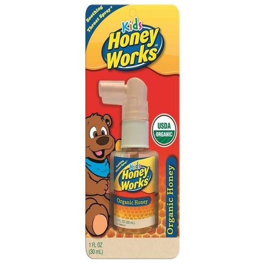 Honey Works Kids Organic Soothing Throat Spray + Zinc - 1 Fl Oz Honey Pasteur Pharmacy