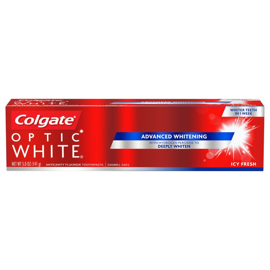 Colgate Optic White Toothpaste, Anticavity Fluoride, Icy Fresh, Cool Fresh Mint Toothpaste Pasteur Pharmacy