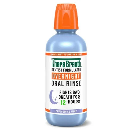 TheraBreath Overnight Mouthwash Chamomile Mint Flavor Alcohol Free 16 fl oz Oral Care Pasteur Pharmacy