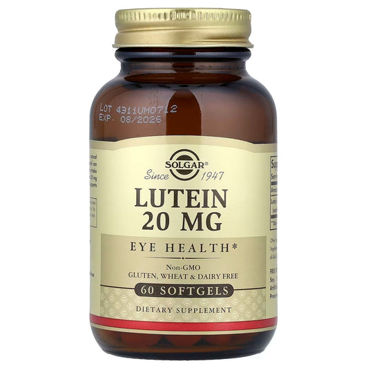Solgar Lutein, 20 Mg, 60 Softgels Vitamins & Supplements Pasteur Pharmacy