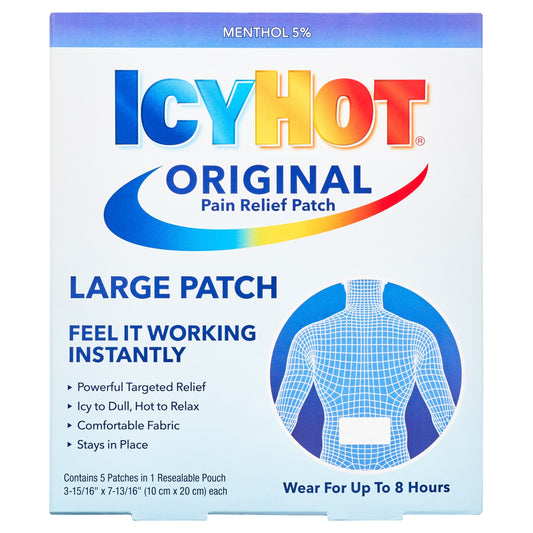 Icy Hot Original Large Pain Relief Patch Back 5 ct Health & Beauty Pasteur Pharmacy