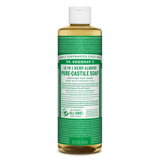 Dr. Bronner's Pure Castile Liquid Soap Almond -- 16 Fl Oz Bath & Body Pasteur Pharmacy