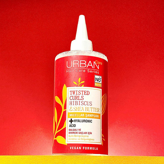 Shampooing micellaire sans sulfates Urban Care pour cheveux bouclés - Doux, hydratant et anti-frisottis à l'hibiscus et au beurre de karité