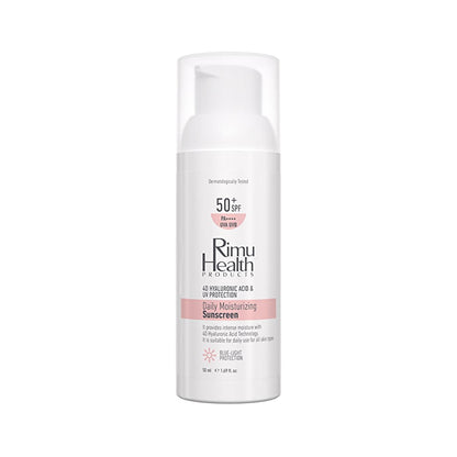 Crème solaire quotidienne à l'acide hyaluronique Rimu Health - Protection SPF UVA/UVB, légère, hydratante, peaux sensibles - 50 ml