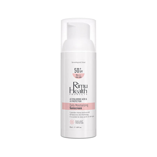 Rimu Health Hyaluronic Acid Daily Sunscreen - SPF UVA/UVB Protection, Lightweight, Moisturizing, Sensitive Skin - 50ml