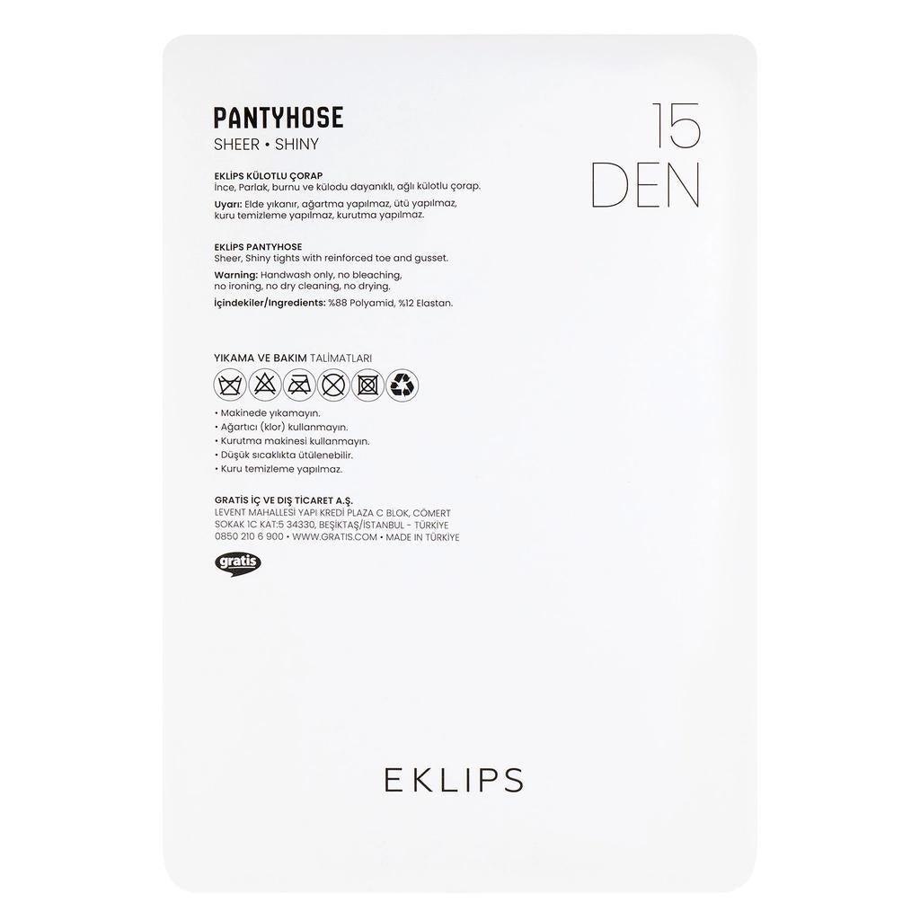Eklips Cocoa Pantyhose Smooth Semi-Sheer Tights Size L
