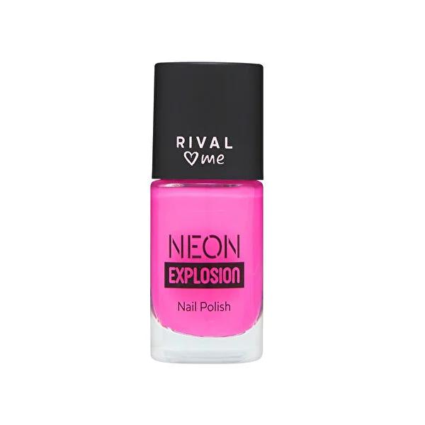 Rival Loves Me Neon Flashy Flamingo Nail Polish: UV Reactive, Bright Glowing Nail Color, 8ml