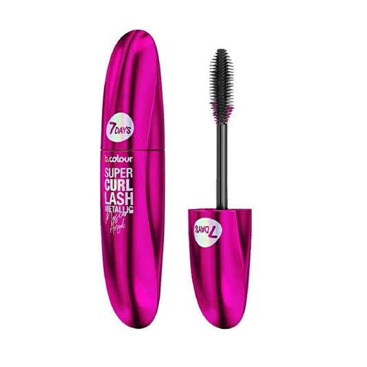 Máscara de pestañas 7Days B.Colour Metalik Purple - Volumen XXL, larga duración, resistente a manchas, vegana, libre de crueldad animal
