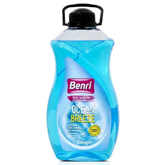 Benri Ocean Breeze Liquid Hand Soap: Gentle Cleansing, Refreshing Scent, Ideal for All Skin Types, Long-Lasting 2 Liter Size