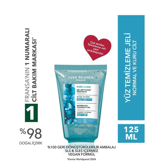 Yves Rocher Pure Algue Hydrating Antioxidant Face Wash Gel 390ml