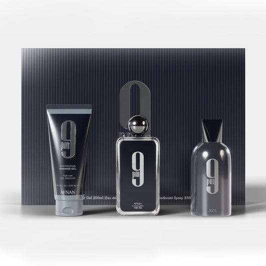 Afnan 9pm 3 pcs set for men: 3.4 eau de parfum spray + 5 oz deodorant spray + 5 oz shower gel Men Fragrant Nest