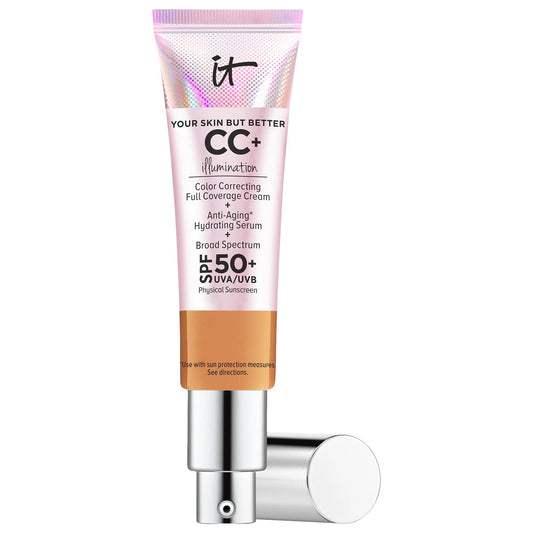 CC+ Cream Illumination - Fond de teint correcteur de teint couvrance totale avec protection solaire SPF 50+ et bienfaits anti-âge