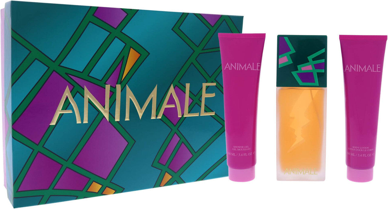 ANIMALE 3 PCS SET FOR WOMEN: 3.4 EAU DE PARFUM SPRAY + 3.4 SHOWER GEL + 3.4 BODY LOTION WOMEN Fragrant Nest