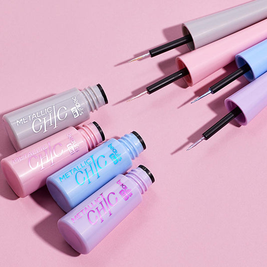 Delineador líquido metálico Beaulis - Elegante, glamuroso y fácil de usar - Beaulis Fun Metallic Chic Metalik Dipliner 625 Lilac Sparkle