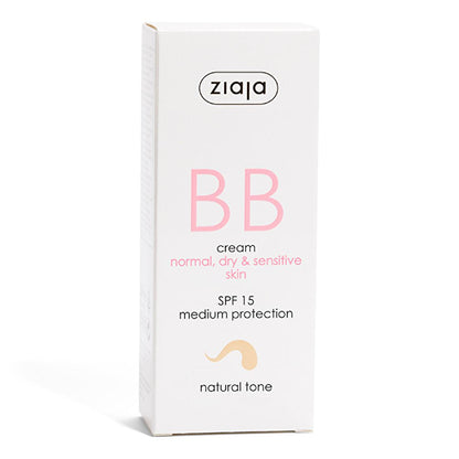 Ziaja BB Cream Naturelle SPF 15 : Hydratation et couvrance légère pour peaux sèches et sensibles - Formule vegan à l'acide hyaluronique