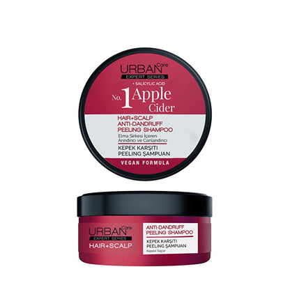Shampooing antipelliculaire au vinaigre de cidre de pomme Urban Care : soin exfoliant pour apaiser les cuirs chevelus irrités et réguler l'excès de sébum | Soin capillaire naturel